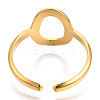 Ion Plating(IP) 304 Stainless Steel Hollow Oval Cuff Rings X-RJEW-N038-120LG-4