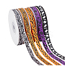 5 Rolls 5 Styles Halloween Theme Polyester Printed Grosgrain Ribbon OCOR-PH0004-42-7
