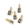 Brass Micro Pave Cubic Zirconia Charms X-KK-Q039-04B-G-1