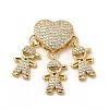 Rack Plating Brass Micro Pave Cubic Zirconia Pendants KK-E072-01G-1