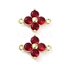 Rack Plating Brass Pave Cubic Zirconia Connector Charms KK-H474-20G-04-1