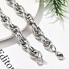 304 Stainless Steel Rope Chain Necklaces for Women Men NJEW-A033-04B-P-4