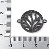 Rack Plating Brass Micro Pave Clear Cubic Zirconia Flat Round with Tree Connector Charms KK-A234-034B-3