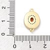 Brass Micro Pave Clear Cubic Zirconia & Shell Connector Charms KK-M303-03G-04-3