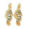 Brass Micro Pave Deep Sky Blue Cubic Zirconia Pendants CU-CBA9AB3-39G-1