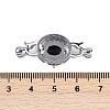 Brass Micro Pave Clear Cubic Zirconia Fold Over Clasps KK-U043-55P-3