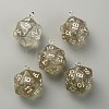 Transparent Resin Polyhedral Dice Pendants FIND-TAC0005-21N-2