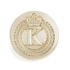 Golden Tone Crown Initial Wax Seal Brass Stamp Heads AJEW-A065-01K-1