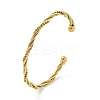 304 Stainless Steel Twisted Open Cuff Bangles for Women LS-BJEW-E100-07G-1