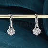 Brass Clear Cubic Zirconia Hoop Earrings EJEW-Q014-06P-4