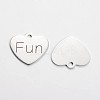 Non-Tarnish 201 Stainless Steel Heart Pendants STAS-L165-C15-2