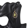 Teardrop Seed Beads & Glass Woven Dangle Earrings EJEW-MZ00682-01-2