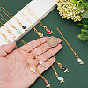 2 Sets Tulip Alloy Enamel Pendants Wine Glass Charms Sets AJEW-HY0001-56-3