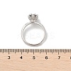 Rhodium Plated 925 Sterling Silver Moissanite Adjustable Rings for Women RJEW-U038-04P-5