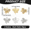 48Pcs 2 Colors Rack Plating Eco-friendly Alloy Crystal Rhinestone Butterfly Charms FIND-HY0003-77-2