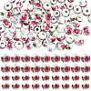 100Pcs 2 Styles Floral Printed Porcelain Beads PORC-SP0001-07-1