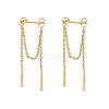 Stick Shaped Brass Chain Tassel Stud Dangle Earrings FS-WGFCB39-01-1