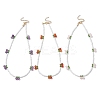 Natural Gemstone with Glass Necklace NJEW-TA00159-1