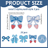 15Pcs 5 Styles Bowknot Theme Self Adhesive Computerized Embroidery Cloth Iron on/Sew on Patches DIY-AR0004-84-4