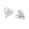 Tarnish Resistant Heart with Musical Note 304 Stainless Steel Stud Earrings for Women EJEW-Z017-09P-2