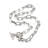 Non-Tarnish Unisex 304 Stainless Steel Paperclip Chain Necklaces NJEW-H215-02P-1