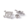304 Stainless Steel Tiny Hollow Out Skull Stud Earrings for Women STAS-A065-06P-2
