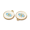 Ion Plating(IP) 304 Stainless Steel Enamel Pendants STAS-Q001-28G-3