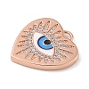 Rack Plating Brass Micro Pave Cubic Zirconia with Enamel Pendants KK-G515-58KCG-2