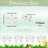 30Pcs 316L Surgical Stainless Steel Pendants STAS-SC0010-52-2