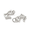 Brass Micro Pave Clear Cubic Zirconia Pendants KK-H076-19P-2
