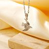 Shiny Bird Brass Micro Pave Clear Cubic Zirconia Pendant Necklaces IR0521-2