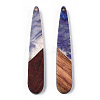 Transparent Resin & Walnut Wood Pendants LS-RESI-ZX017-44-3