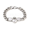 Stainless Steel Link Bracelets BJEW-D379-18P-2