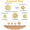 10Pcs 5 Styles Rack Plating Flower Brass Micro Pave Clear Cubic Zirconia Bead Caps KK-CJ0002-73-2