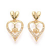 Brass Micro Pave Cubic Zirconia Cup Pearl Peg Bails Pin Pendants KK-T079-54G-1