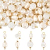 80Pcs 8 Styles ABS Plastic Imitation Pearl Pendants & Connector Charms PALLOY-YW00068-1