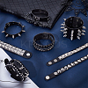8Pcs 8 Styles PU Leather Cord Rivets Bracelets for Men BJEW-UN0001-61-4