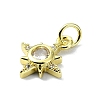 Brass Micro Pave Clear Cubic Zirconia Charms KK-H475-59G-06-2