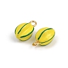 304 Stainless Steel Yellow Enamel Star Fruit Pendants STAS-P410-21G-2