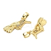 Brass Micro Pave Clear Cubic Zirconia Pendants KK-G533-07C-G-2