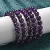 Natural Amethyst Bead Stretch Bracelets X-BJEW-K212-C-034-4