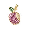 Brass Micro Pave Cubic Zirconia Pendants KK-B141-44G-02-1