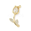 Brass Micro Pave Clear Cubic Zirconia Pendants KK-B141-02G-2