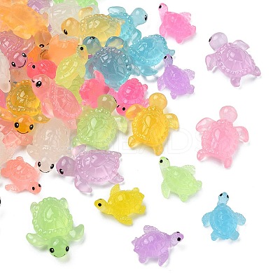80Pcs 16 Styles Luminous Resin Sea Turtle Figurine Decoration FIND-CJ0003-49-1
