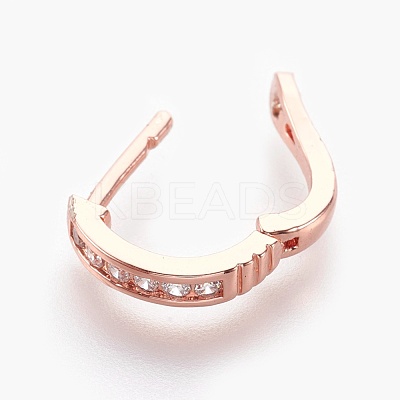 Brass Micro Pave Cubic Zirconia Hoop Earrings EJEW-F180-01RG-1