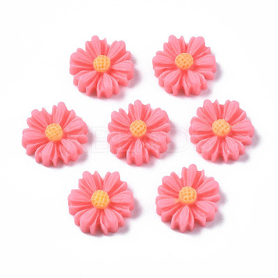 Flatback Hair & Costume Accessories Ornaments Scrapbook Embellishments Resin Flower Daisy Cabochons CRES-Q102-07-1