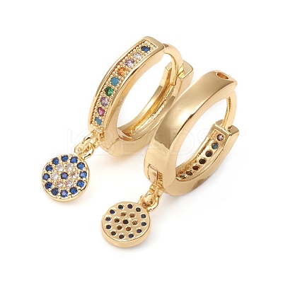 Brass Micro Pave Cubic Zirconia Huggie Hoop Earrings EJEW-G276-20G-1