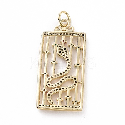 Brass Micro Pave Colorful Cubic Zirconia Pendants KK-E068-VF029-1