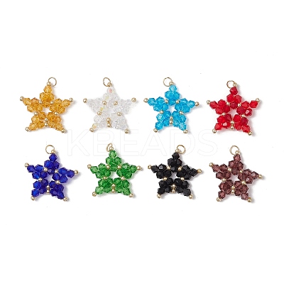 Handmade Imitate Austrian Crystal Star Pendants PALLOY-MZ00622-1