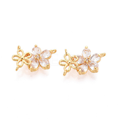 Brass Micro Pave Clear Cubic Zirconia Chandelier Components Links KK-N263-45G-1